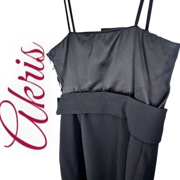 AKRIS ELEGANT BLACK BEADED SHEATH COCKTAIL DRESS BLACK TIE OLD MONEY, Size 8 - Picture 8 of 11